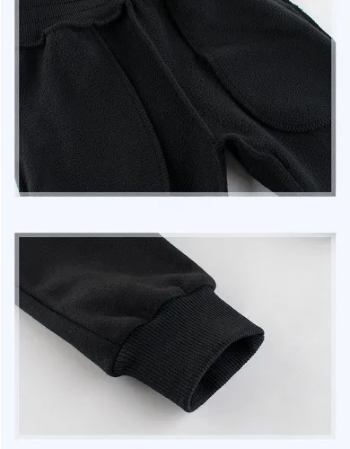 Vista 5 de BeiVSlley Pantalones deportivos de lana para niños, 2 unidades, para bebé y dinosaurios, de dibujos animados, cintura elástica de invierno