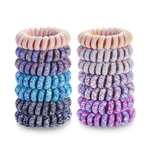 Vista 10 de TIZZYT Lazos para el cabello en espiral básicos, sin arrugas, 18 unidades, color macarrón