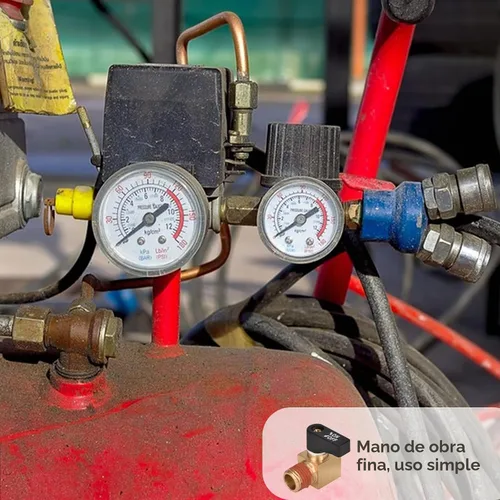 Vista 5 de Válvula de compresor de aire NPT macho x NPT hembra tipo bola válvula de drenaje mini válvula de bola de latón para compresor de aire