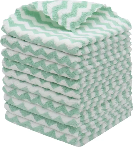 Vista 12 de Paño de Limpieza de Microfibra Sin Pelusas, Paquete de 10 Paños de Secado Rápido para Limpieza, Paños de Cocina Súper Absorbentes para Lavar Platos
