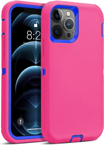 Vista 14 de MAXCURY Funda para iPhone 12, iPhone 12 Pro, fuerte 3 en 1 de protección de cuerpo completo, funda de goma de silicona resistente a prueba de golpes