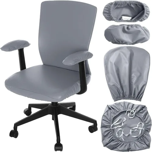 Vista 8 de Tallew 4 fundas para sillas de oficina, fundas universales para sillas de computadora, fundas protectoras elásticas para asiento de silla, fundas