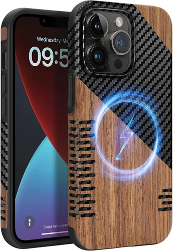 Vista 38 de Funda magnética ZZDZZ compatible con iPhone 14 Plus [Compatible con Magsafe] Diseño de cuero premium TPU híbrido a prueba de golpes (Negro)