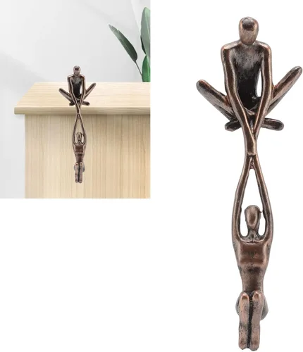 Vista 6 de Yosoo Adorno de escultura de amante, figura de baile de mujer levantando pareja y hombre, estatua de arte abstracto, un gran recién casado, parejas