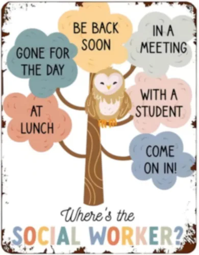 Vista 12 de LYXDS Letrero de puerta de consejero escolar Where Is The Counselor Counseling Office Decor Poster Metal Tin Sign School Classroom Decor 8x12 in