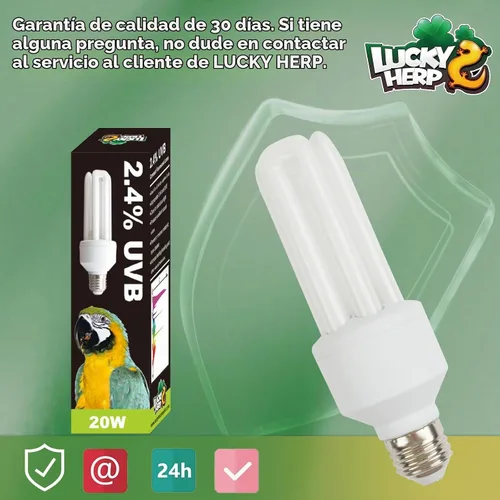 Vista 7 de LUCKY HERP Bombilla UVA UVB para pájaros 2.4 UVB 20W lámpara fluorescente compacta para todo tipo de aves cautivas