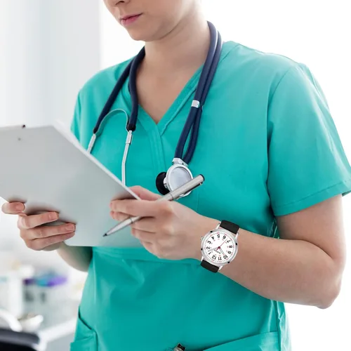 Vista 6 de Reloj de enfermera para enfermeras, estudiantes de enfermería, profesionales médicos, médicos, con variedad de colores, segunda mano y 24 horas