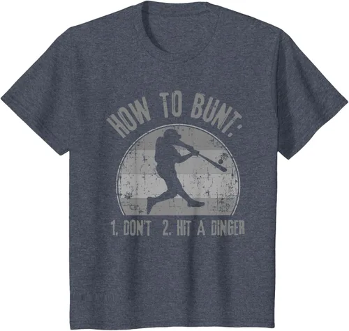 Vista 69 de Cómo Bunt Don't Hit A Dinger - Camiseta divertida de béisbol y sóftbol, Negro, S