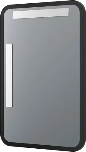 Vista 3 de Better Bevel - Espejo con marco de metal negro de 24 x 36 pulgadas, espejo rectangular de pared para baño, esquina redondeada