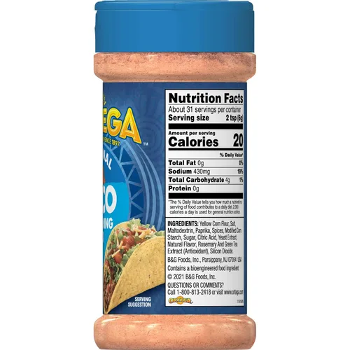 Vista 4 de Ortega Seasoning Mix, 40% menos de Taco de sodio, 6.5 onzas