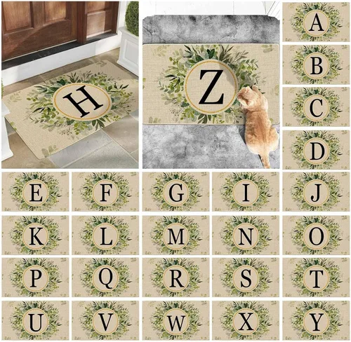 Vista 3 de Alfombrillas personalizadas con apellido familiar, 24 x 16 pulgadas, antideslizantes, para entrada y hogar, felpudos de bienvenida para interiores