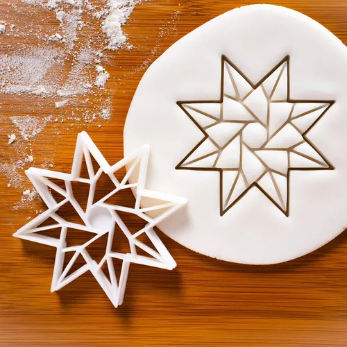Vista 2 de Origami Star (8 lados, estilo 1) cortador de galletas, 1 pieza - Bakerlogy