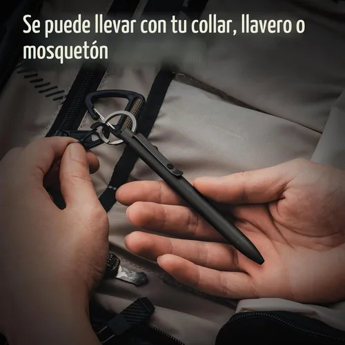 Vista 4 de KeyUnity KP01BK Bolt Action EDC Pen con clip, bolígrafo de bolsillo de titanio para transporte diario (negro)