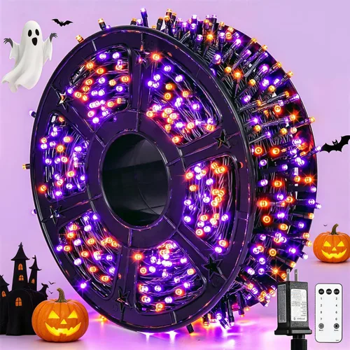 Vista 33 de JMEXSUSS - 250 luces LED de Navidad azules conectables, luces de cadena