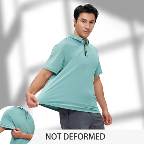 Vista 5 de Camisas tipo polo para hombre, de secado rápido, estilo raglán