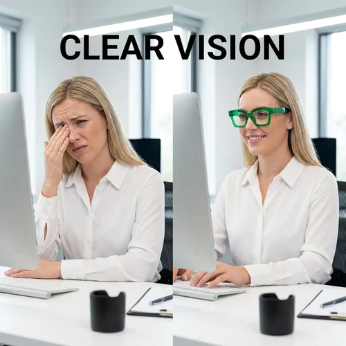 Vista 4 de Eyekepper Gafas de luz azul para mujer, anteojos cuadrados verdes Verde-1pc