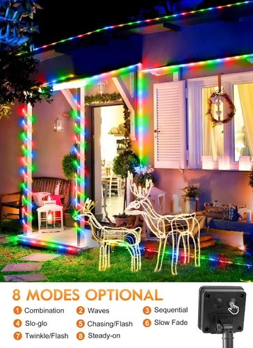 Vista 3 de Brightown Paquete de 2 luces solares de 78 pies, 200 LED, multicolor Color M