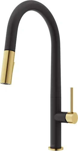 Vista 11 de VIGO Greenwich VG02029MB - Grifo de cocina con pulverizador desplegable de una sola manija de 18 pulgadas de alto, color negro mate