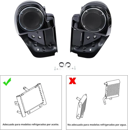 Vista 2 de TCMT Caja de altavoces Pod de 6.5 pulgadas, carenado inferior ventilado compatible con Harley refrigerado por aire 2014-2024 Touring Road King