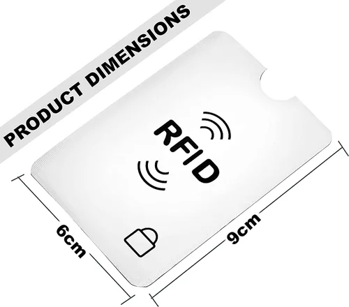 Vista 27 de SaiTech IT Juego de 10 fundas de bloqueo RFID, la mejor manera de proteger tus tarjetas del robo electrónico, diseño duradero, ligero y compacto