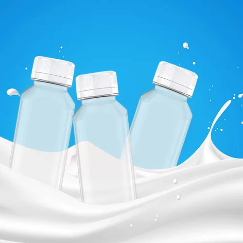 Vista 6 de Axe Sickle 6 botellas de jugo de 4 onzas, botellas de plástico para leche, recipientes para bebidas a granel con tapas a prueba de manipulaciones