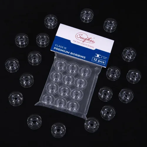 Vista 3 de Sewphee Se adapta a bobinas de costura y bordado Brother – 12 piezas, SA156, transparente