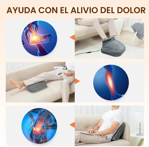 Vista 5 de Snailax Shiatsu - Masajeador de pies con calor, máquina eléctrica de masaje de pies para neuropatía, fascitis plantar, calentadores de pies