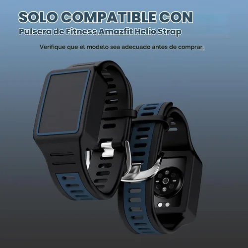 Vista 2 de Correa de silicona para Amazfit Helio Fitness Tracker, correa de repuesto compatible con Amazfit Helio Fitness Tracker, accesorios de correa
