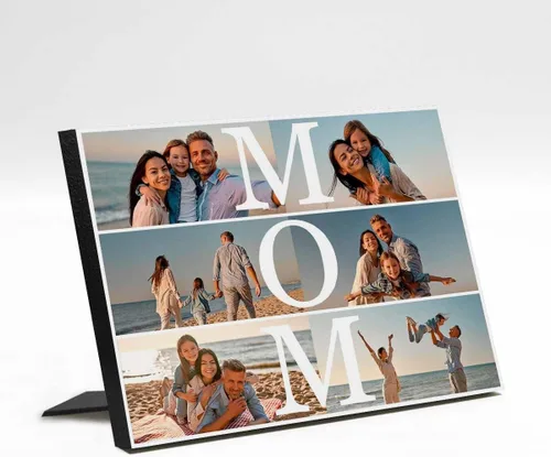 Vista 14 de InterestPrint Panel de fotos personalizado para mamá y nombre para exhibición de mesa Love You Mom You're the Best 3 Fotos Marco de fotos