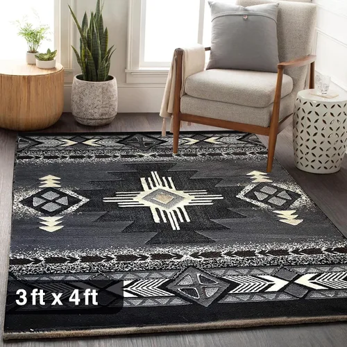 Vista 73 de YHSF South West - alfombra estilo nativo americano del suroeste C318 - fácil de limpiar, gruesa, suave, duradera, alfombra inspirada en tribus