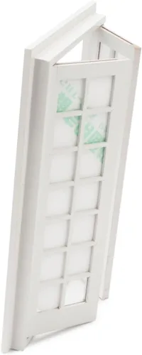 Vista 8 de Accesorios para casa de muñecas Ventanas en miniatura 1: 12 Escala Muebles Marco de ventana Modelo 28 Paneles Decoración de casa de muñecas Ventana
