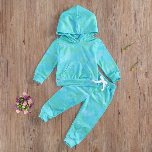 Vista 2 de Covvoliy Ropa de otoño e invierno para bebé niña, sudadera con capucha y pantalones con estampado de leopardo, 2 piezas