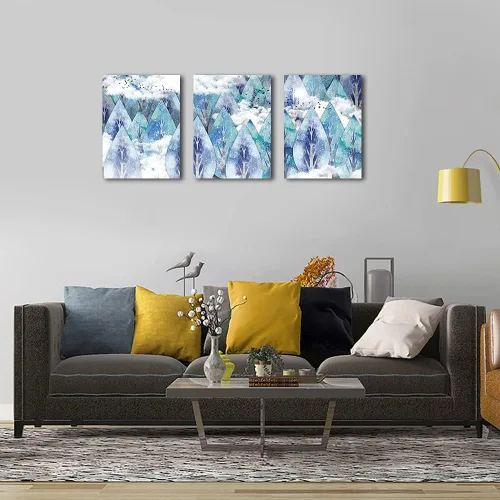 Vista 2 de Lienzo abstracto para pared de sala de estar, decoración de pared familiar para dormitorio, decoración de pared moderna para baño, colgar imágenes