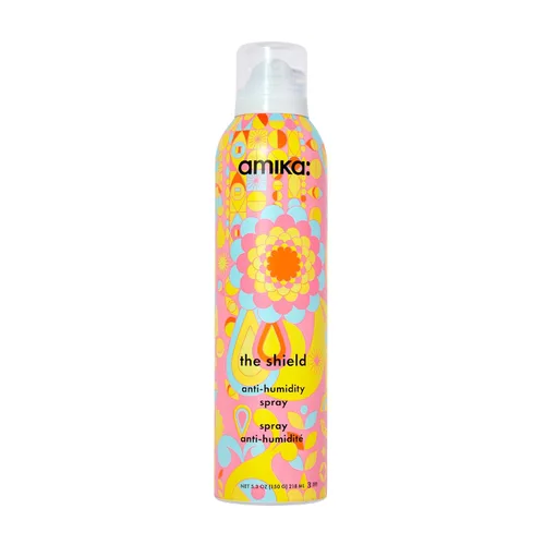Vista 9 de amika the shield anti-humidity spray lightweight, invisible heat protection spray, contains UV filters, for smooth, frizz free hair