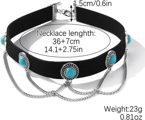 Vista 6 de Ninejuize Gargantilla de terciopelo negro, collar gótico, para Halloween, Navidad, Año Nuevo, regalo para mujer