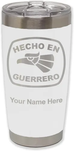 Vista 35 de LaserGram Vaso aislado al vacío de 20 onzas, hecho en Guerrero, grabado personalizado incluido (negro)