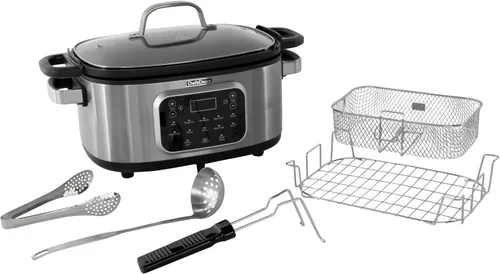Vista 8 de Chef'sChoice Multicooker, recipiente antiadherente multiusos de gran capacidad de 6 cuartos y control de temperatura variable con mantener el calor