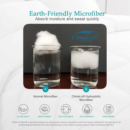 Vista 9 de Edredón alternativo de plumón, edredón blanco tamaño individual, funda de algodón Lightweight Cooling Summer Bedding,Machine Washable,Ultra-soft