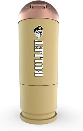Vista 2 de Bullet Shaker Cup Botella agitadora con temática militar Taza de proteína a prueba de fugas con compartimento de almacenamiento Mezcla