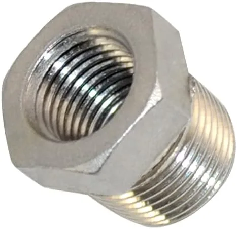 Vista 7 de 1/4" macho NPT a 1/8" hembra NPT hembra reductor/reductor buje de tubería, adaptador, buje hexagonal SS 304 de acero inoxidable
