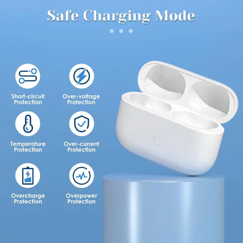 Vista 6 de Funda de carga inalámbrica compatible con AirPods Pro de 1ª y 2ª generación, repuesto para funda de carga Airpod Pro 2 con botón de sincronización