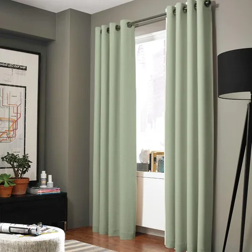 Vista 24 de Gorgeous Home - Panel de cortina de ventana de lino K92 de 1 pieza, liso, con ojales de bronce, 3 capas de forro de espuma, 100% térmica