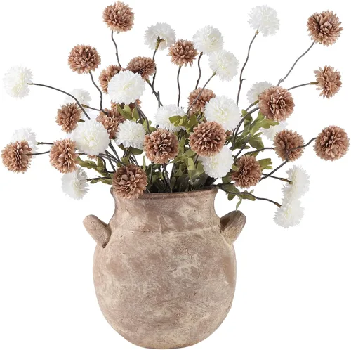 Vista 35 de DuHouse 6 piezas de flores artificiales de seda sintética pompón mamá