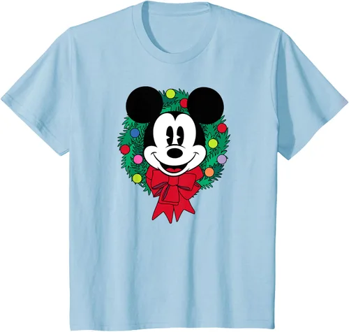 Vista 9 de Amazon Essentials Camiseta navideña festiva de Mickey Mouse para hombre, color azul, talla S Blanco