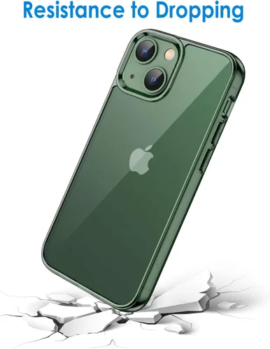 Vista 6 de JETech - Funda para iPhone 13 de 15,5 cm, cubierta de goma a prueba de golpes que no se pone amarilla, parte trasera transparente antiarañazos