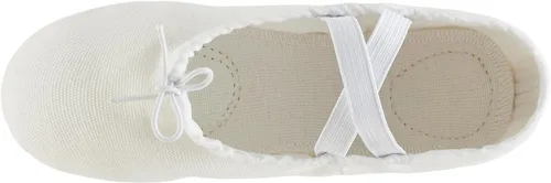 Vista 4 de missfiona Zapatillas de ballet de lona para mujer, zapatos de baile, zapatos de yoga de práctica para adultos, zapatos planos para reducir la barriga