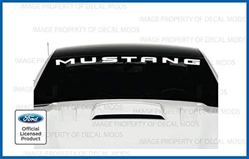 Vista 2 de Bandera de parabrisas delantero compatible con Ford Mustang (2010-2014) calcomanía gráfica V6 - M (rojo oscuro) - CDR