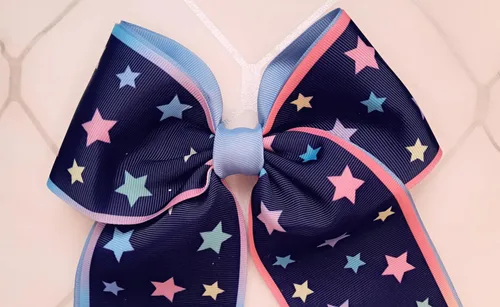 Vista 7 de lazos coleteros para niñas y adolecentes,diseño de estrellas,accesorios para el cabello,tamaño mediano de 6x7.5