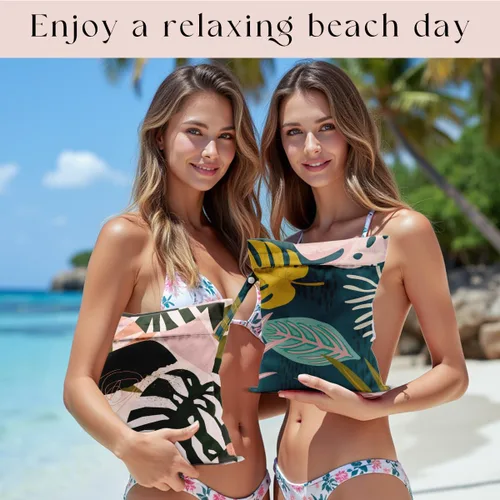 Vista 4 de 2 Piezas Bolsa Húmeda, Bolsa Impermeable Húmeda y Seca, Bolsa de Lavandería Pequeña, para Traje de Baño, Piscina, Viaje, Playa, Pañales, Ropa Sucia
