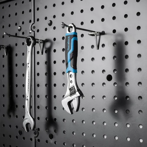 Vista 7 de DURATECH - Llave ajustable de 6 pulgadas, llave combinada 3 en 1 con extremo de caja/función hexagonal, acero CR-V, escalas métricas y SAE, cromada